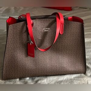Guess Shoulder Bag Large in Red & Brown